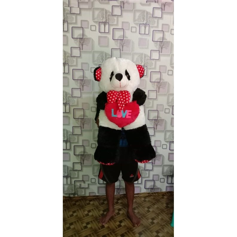 boneka Teddy bear bambu hitam putih _size jumbo