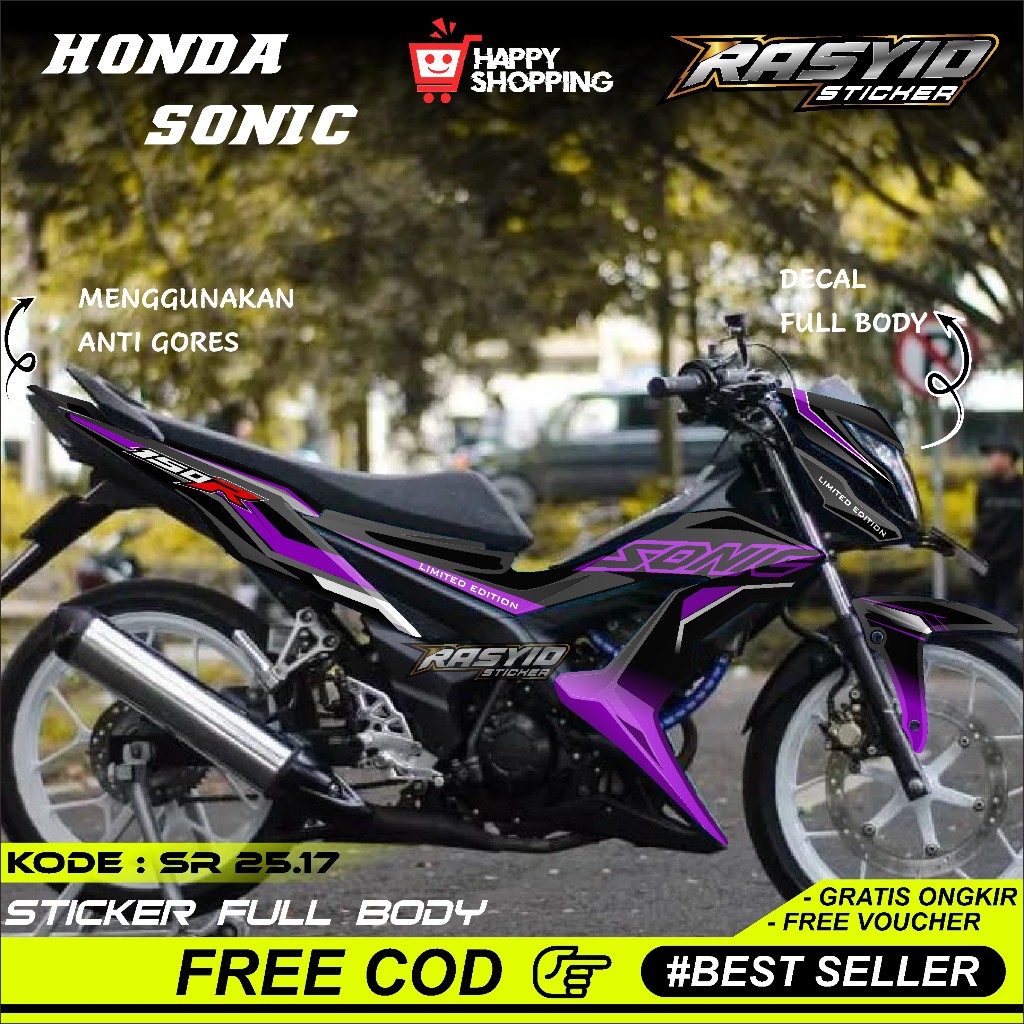 COD Decal Sticker Full Body Motor Honda Sonic 150 r Sticker Full Body Honda Sonic 150 r Road Race Ra