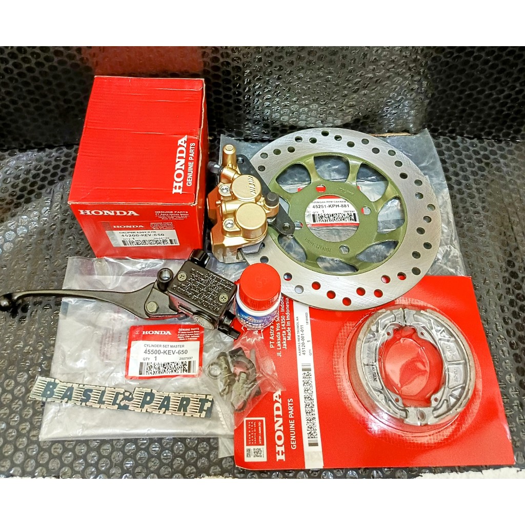 Paket 5 Item Kaliper Cakram Depan Set Piringan Cakram Supra X 125 Karisma Supra Fit New Revo Lama KE