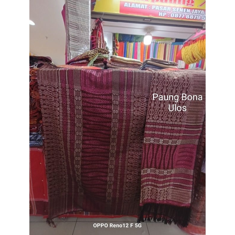 SONGKET TUMTUMAN TTS WARNA PINK TUMPAL BENANG KRISTAL