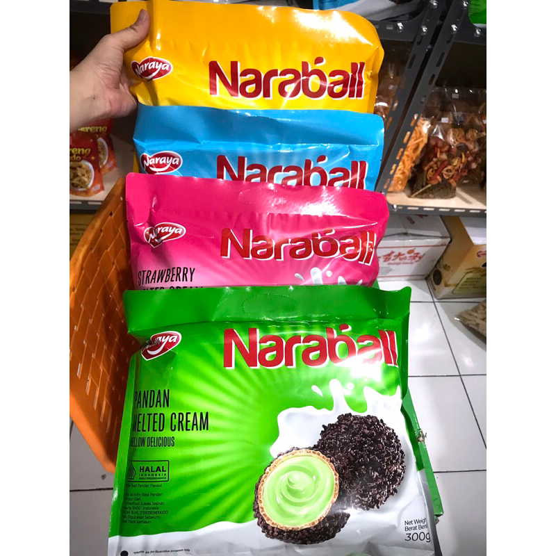 

naraya naraball chocolate,strawberry,original meleted cream,pandan melted cream 300gr