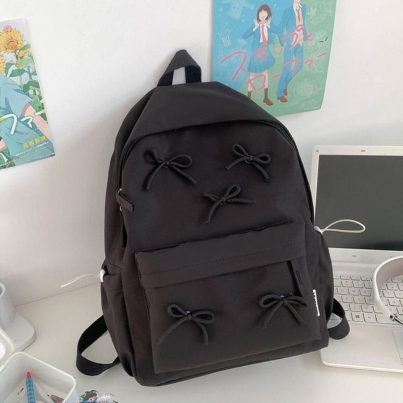 Tas ransel pita wanita kapasitas besar//tas punggung sekolah anak perempuan//tas fashion backpack wa