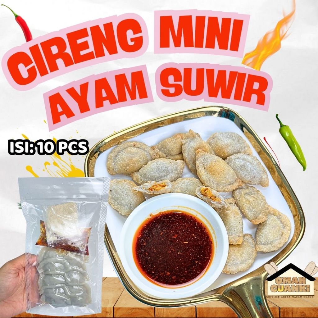

CIRENG MINI AYAM SUWIR ISI 10PCS EXTRA CHILLI OIL BUMBU KALDU