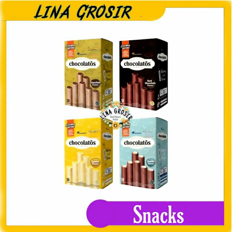 

GARUDA FOOD Chocolatos Wafer Roll 14gr @ isi 24pcs