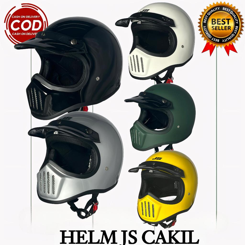 Helm Full Face JS CAKIL POLOS, CAKIL CARBON, Dan CAKIL MOTIF/Helm Trail/Helm Cross