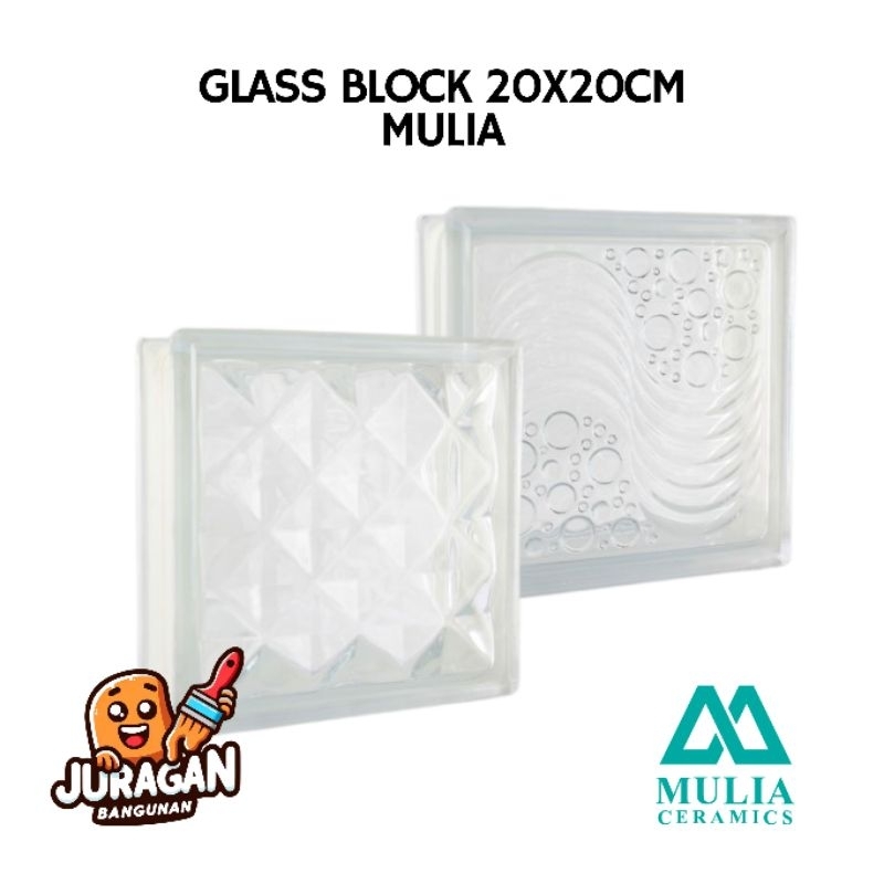 Glass Block MULIA 20x20cm | Glass Box | Dinding Kaca | Tembok Kaca