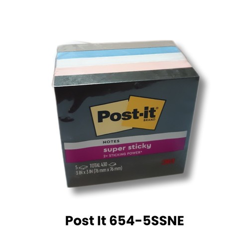 

Post-it Notes Super Sticky 3M 654-5SSNE 5 Warna 3"x3" (76x76) 430 Sheets