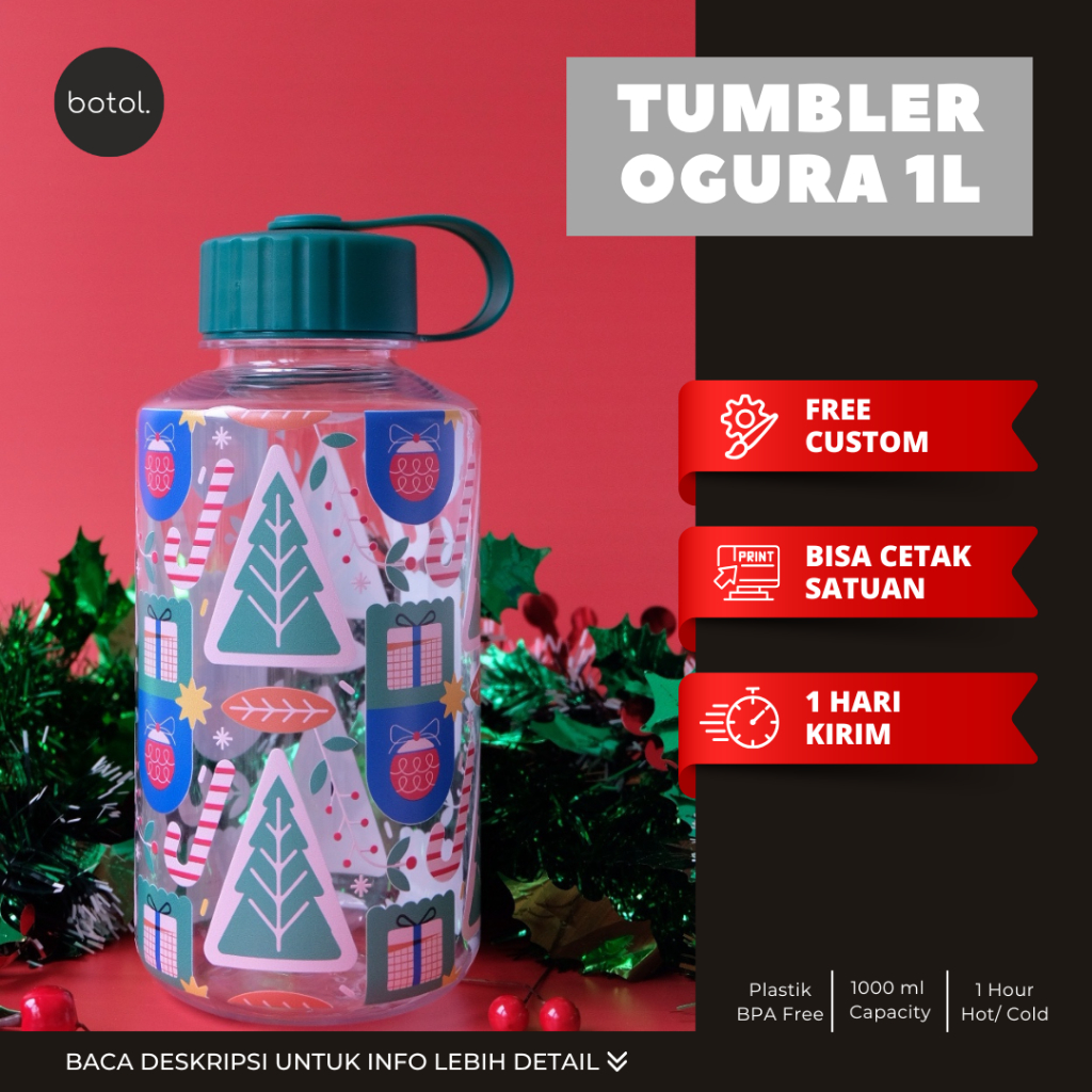 Botol by DOT Botol Minum Plastik Sport / Ogura Tumbler 1 Liter / Botol 1 Liter / Tumbler 1 Liter