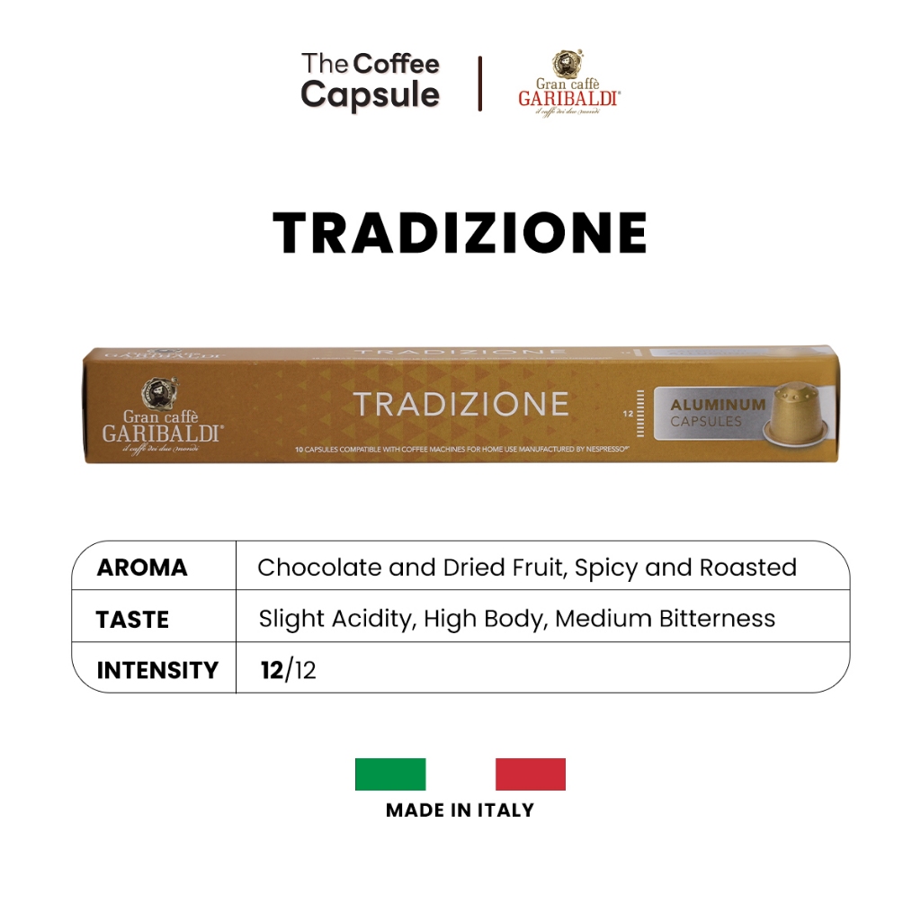 

GRAN CAFFE GARIBALDI COFFEE - Tradizione [Kopi Kapsul Nespresso Compatible]