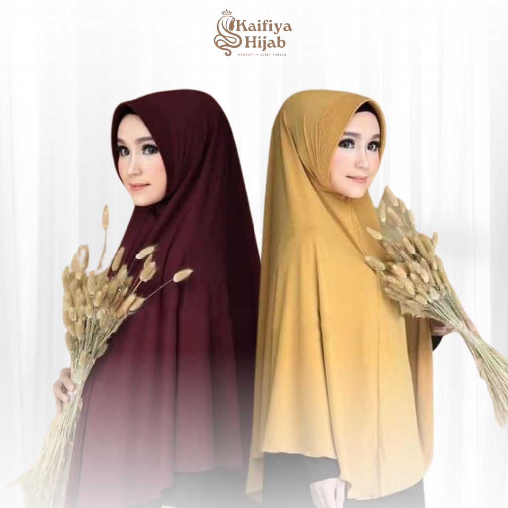 Khimar Nizam Jumbo Bergo Hijab Instan Jilbab Kekinian Jersey Adem Size XXL