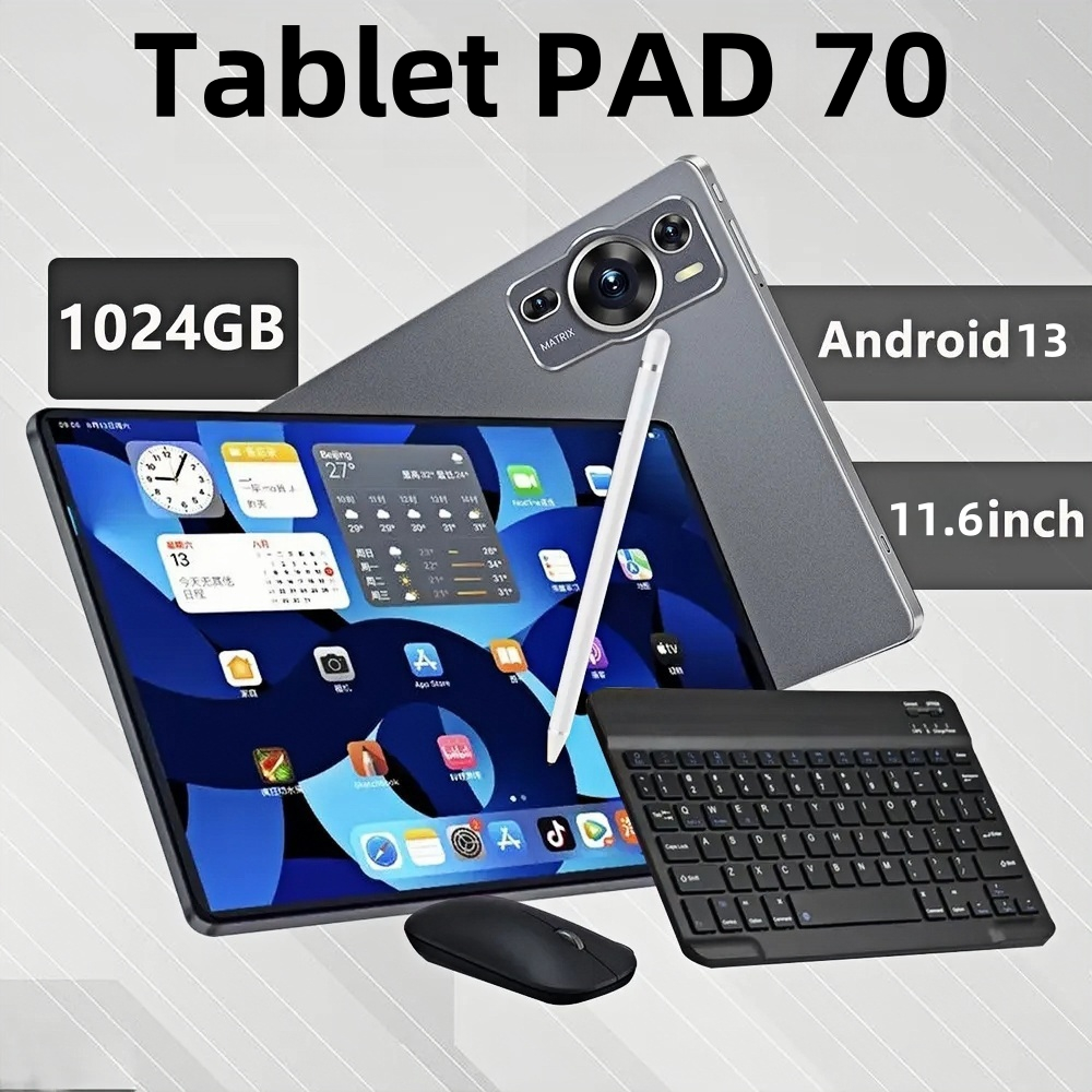 【Produk Harta Karun Baru】Tablet PC Baru Tablet PAD 70 16GB + 1024GB Tablet Android 11.6inch Layar Fu