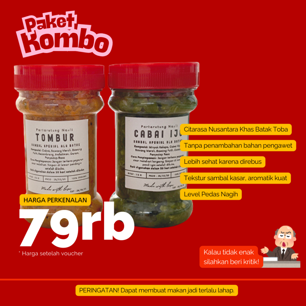 

Paket Sambal Tombur dan Cabai Ijo | Sambal Nikmat | Home Made | Menu Sehat | Bumbu Alami