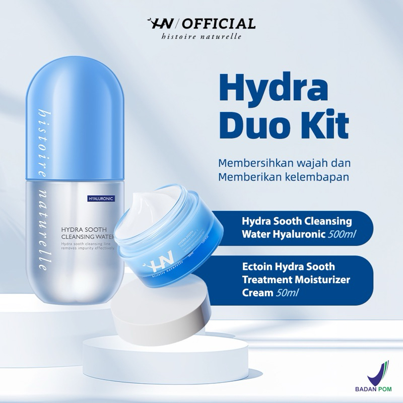 Histoire Naturelle Hydra Duo Kit (Cleansing Water + Moisturizer Cream) Micellar Water & Moisturizer