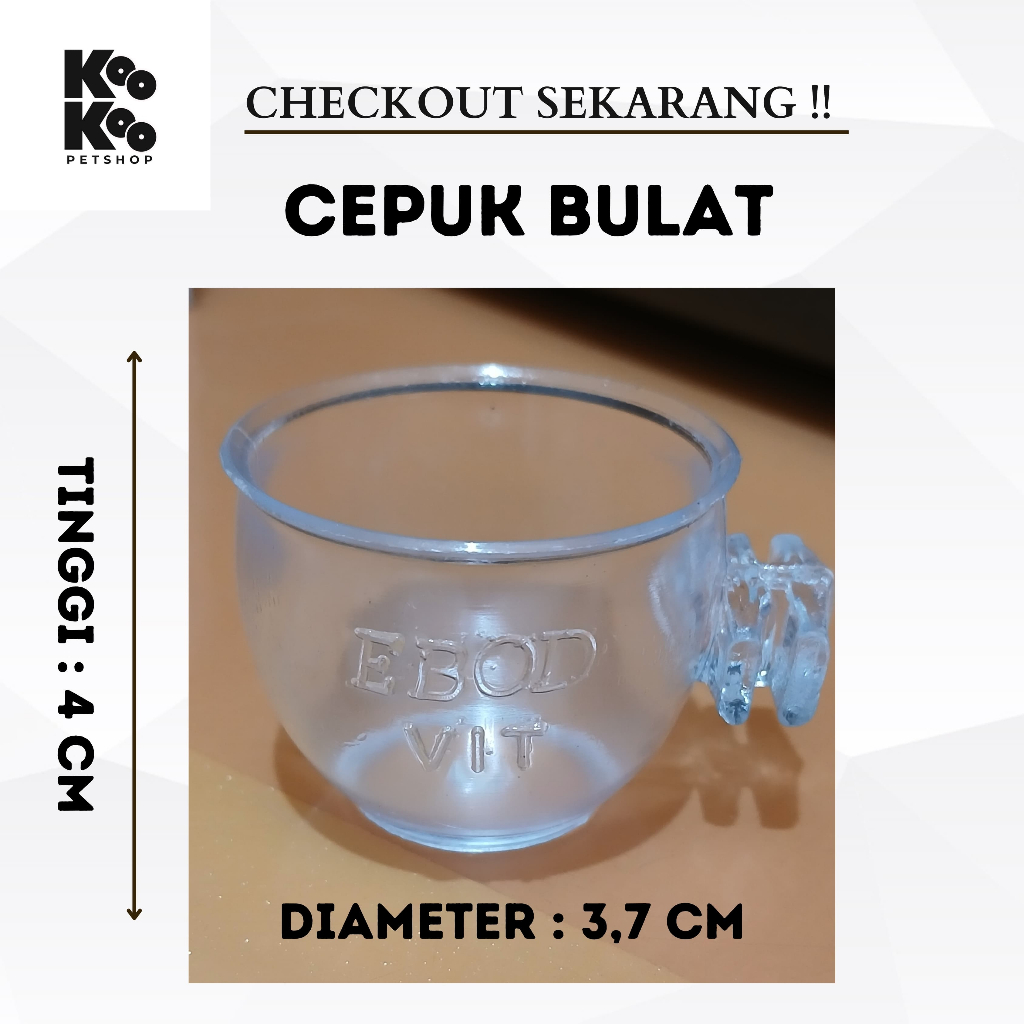 CEPUK BULAT EBOD VIT NO. 3 PAKAN MINUM BURUNG