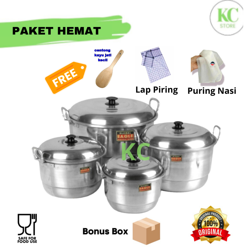 Panci Eagle Dandang Alumunium Langseng Kukusan Panci Steamer Panci Masak Global Eagle Pamci Rebus Pa