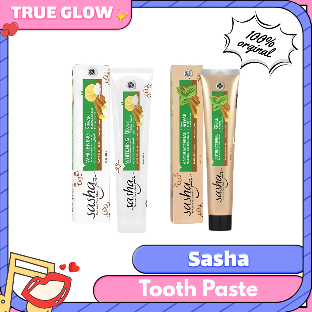 SASHA Sasha Toothpaste Pasta Gigi WHITENING | PENCEGAH GIGI BERLUBANG | HERBAL 65 gr & 150 gr