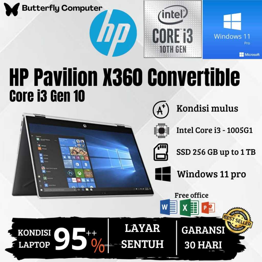 Laptop HP Pavilion x360 2IN1 Core i3 GEN 10 - RAM 8GB SSD 1TB - TOUCHSCREEN - 14 INCH - Windows 11 P