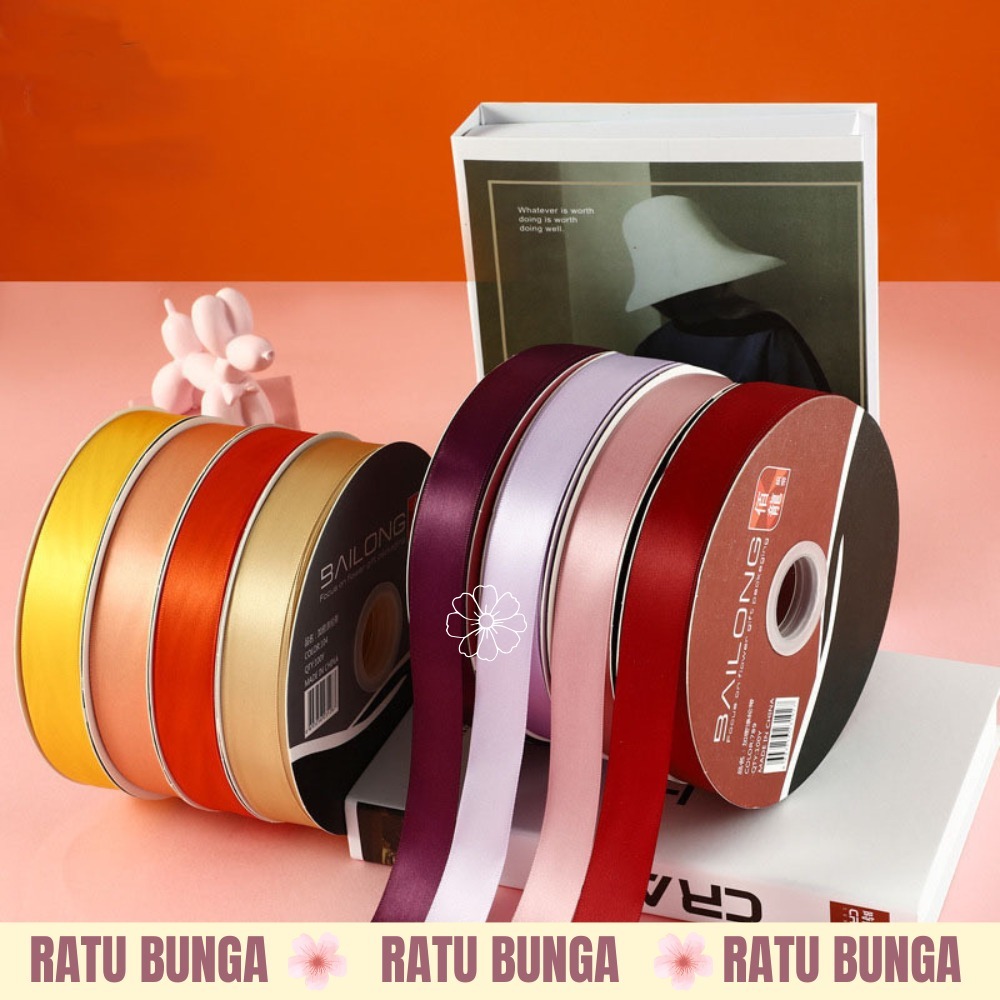 

PITA SATIN IMPORT UKURAN SEDANG LEBAR 2.5CM PREMIUM (ECER PER METER) PITA KADO GIFT BOUQUET BUNGA DEKORASI