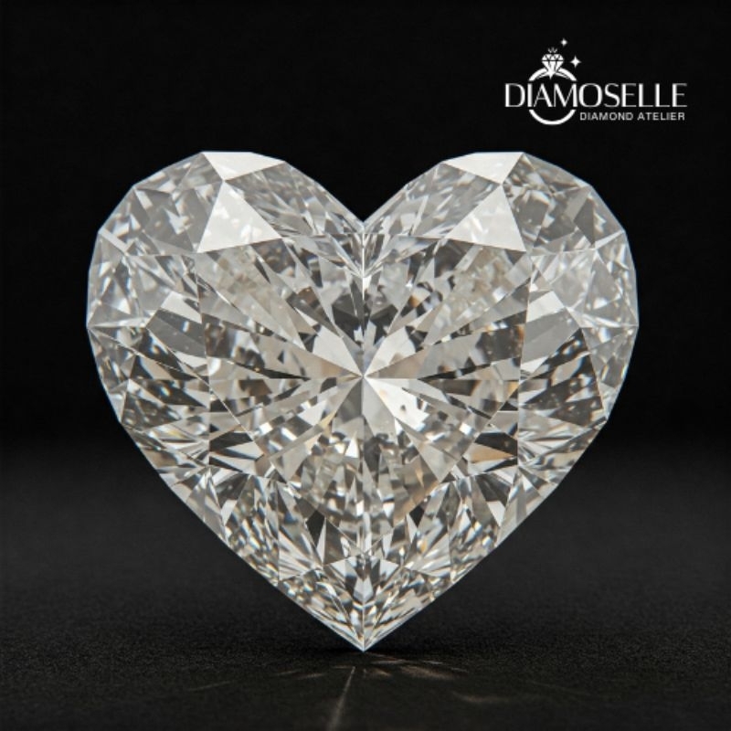 Diamoselle - Lab Grown Berlian Heart Color D - Cutting Excellent, Polish Excellent, Symmetry Excelle