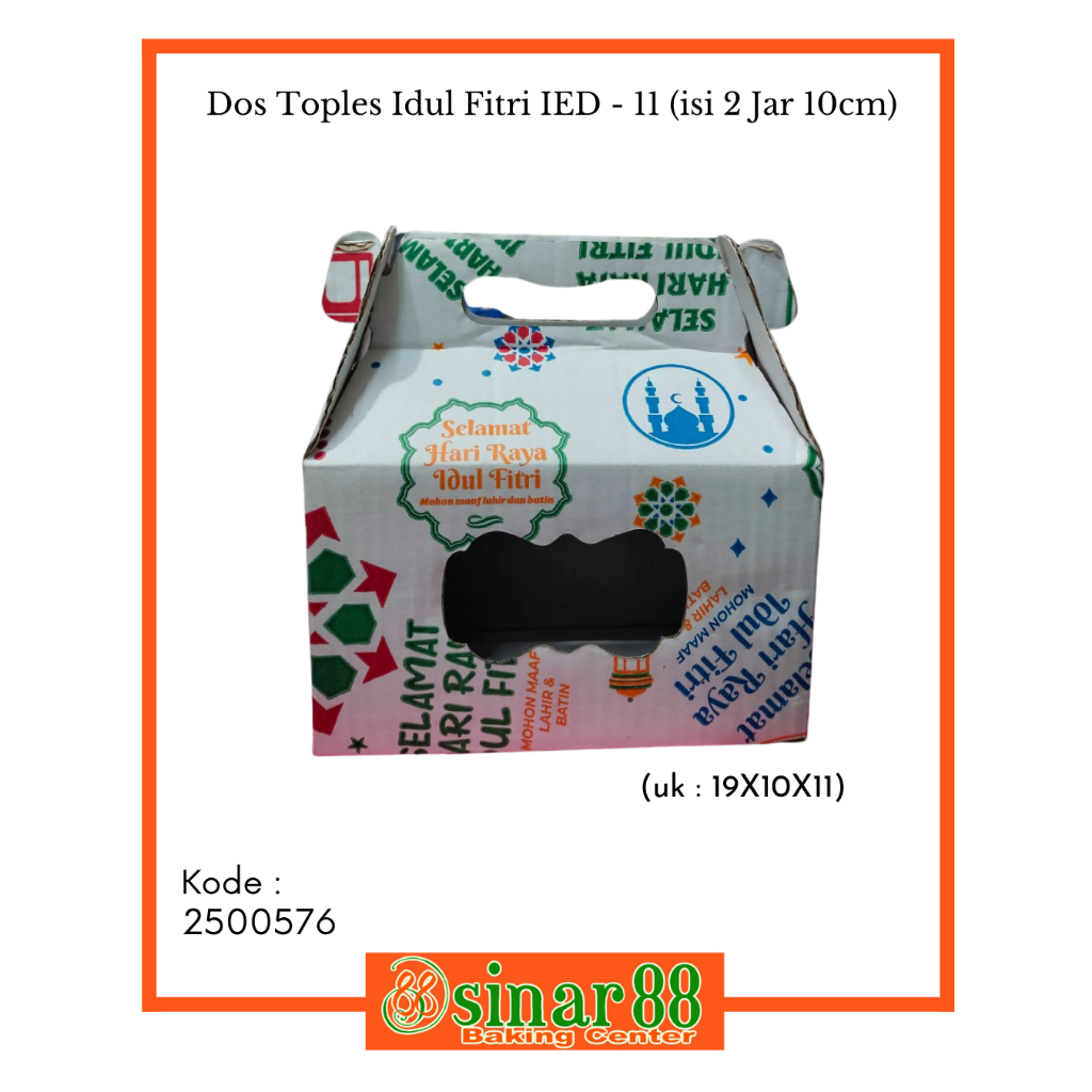 

DOS TOPLES IDUL FITRI IED-11 uk19X10X11 (untuk isi 2 Jar 10cm)