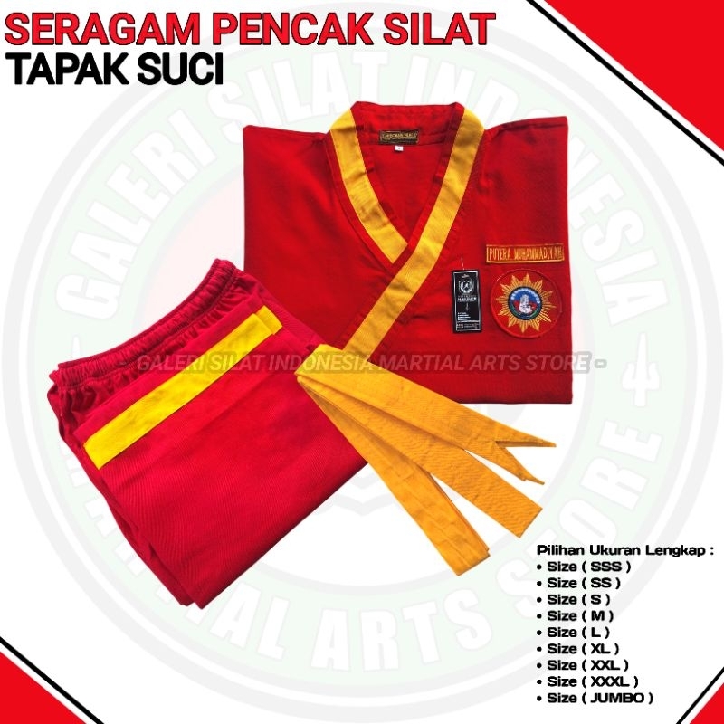 Baju Silat Tapak Suci Bahan American Drill - Seragam Pencak Silat Tapak Suci - Sakral TS PM Lengkap