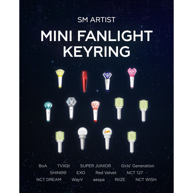 OPEN PO SM ARTIST MINI FANLIGHT KEYRING OFFICIAL LIGHT TOK LS LIGHTSTICK AESPA RIIZE BOA RV RED VELV
