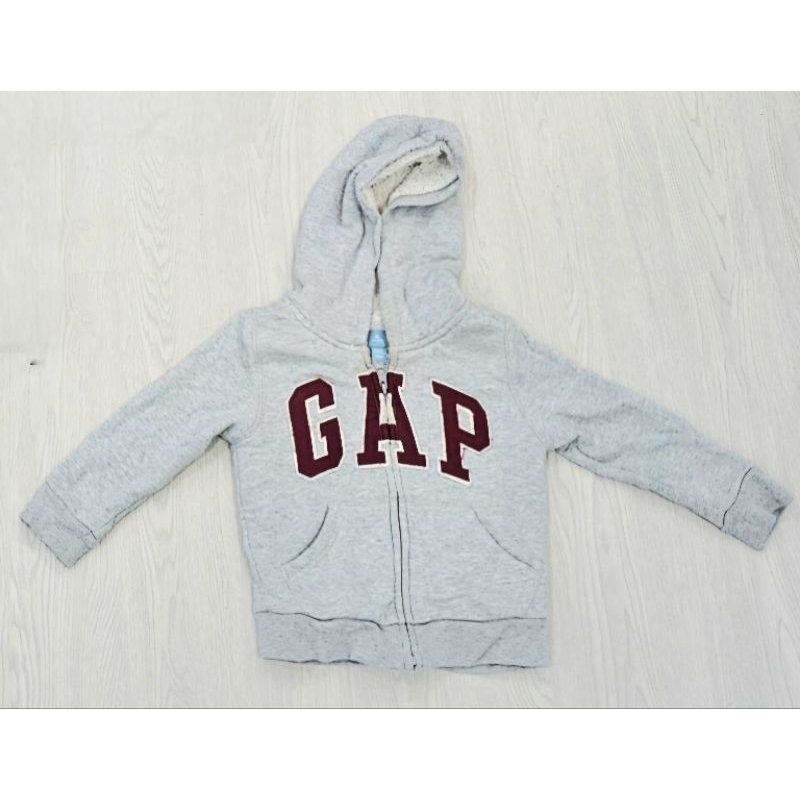 PRELOVED BABY GAP JACKET HOODIE WINTER GREY SECOND