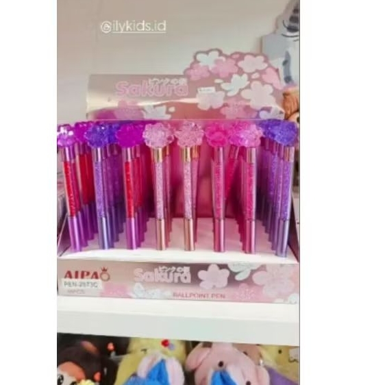 

ilykids pena sakura bunga lucu crystal tinta hitam
