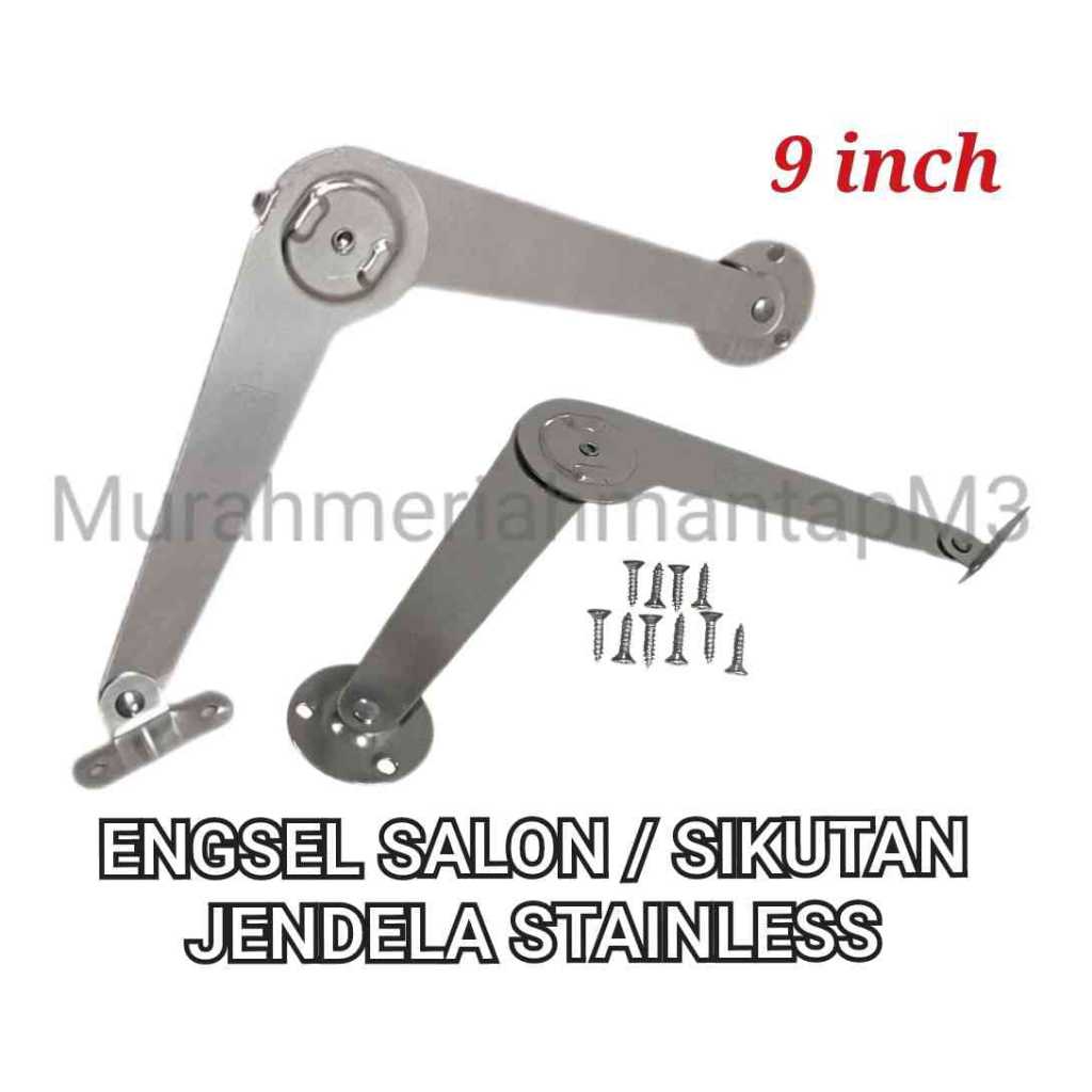 ENGSEL SALON /  SIKUTAN JENDELA STAINLESS / ENGSEL LIPAT 9 INCH