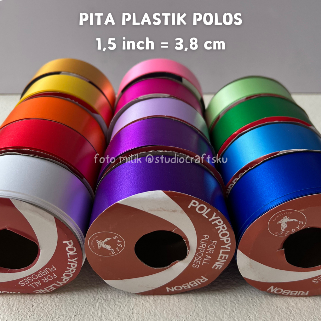 

Pita Plastik Polos 1,5 INCH = 3,8 CM | Pita Kado Pita Lebaran Pita Ketupat