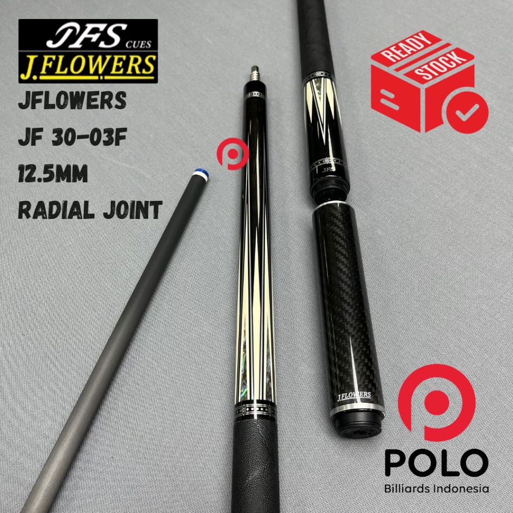 JFLOWERS JF 30-03F Radial Joint 12.5mm - Cue/Stik Play Billiard Carbon Fiber Shaft