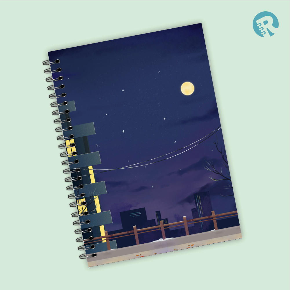 

Ringbook Softcover A5 Buku Catatan Garis/Polos pemandangan malam