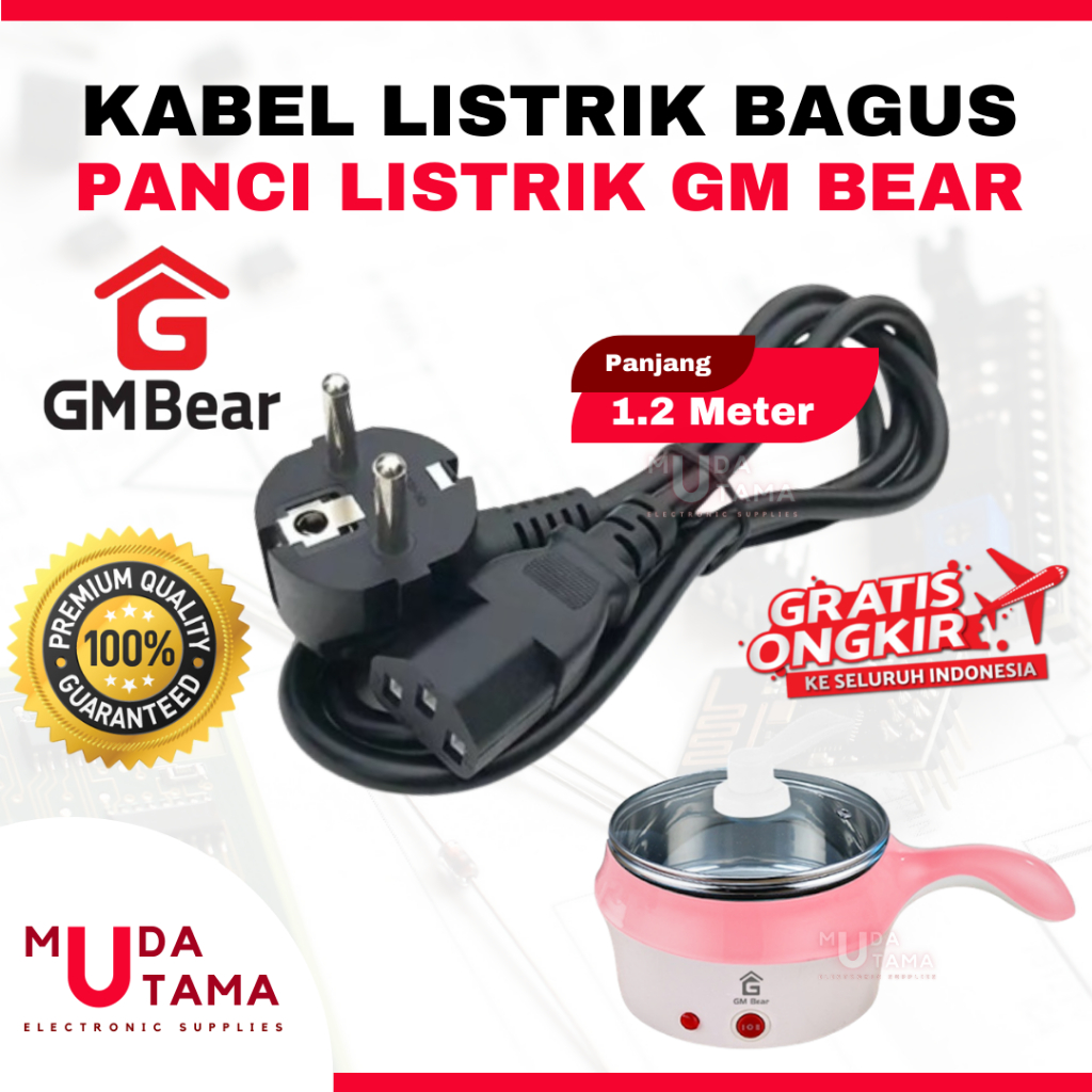 KABEL LISTRIK PANCI LISTRIK GM BEAR HIGH QUALITY ANTI KORSLET | COK KABEL PANCI PORTABLE GM BEAR | K