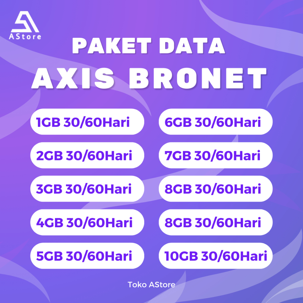 Paket Data Bronet Axis 30 dan 60 Hari | Voucher dan Inject | Kuota Full 24 Jam Murah untuk Semua Zon