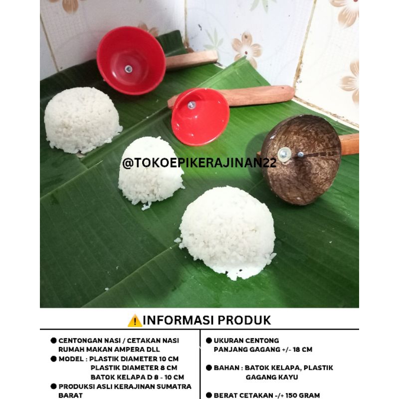 Centongan nasi rumah makan ampera batok kelapa dan plastik
