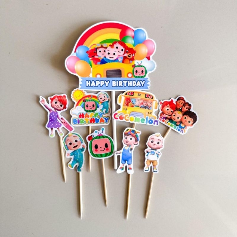 TOPPER COCOMELON / CAKE TOPPER COCOMELON / TOPPER KUE COCOMELON / CUPCAKE TOPPER COCOMELON / HIASAN 