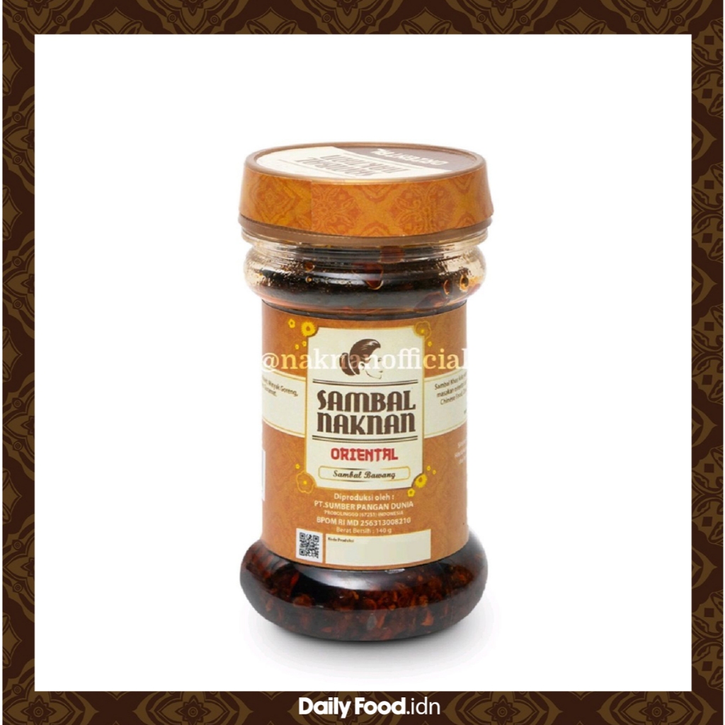 

Daily Food.id •➤ Original Sambal Naknan Oriental (for Dimsum & Noodle) • Kemasan 140gr