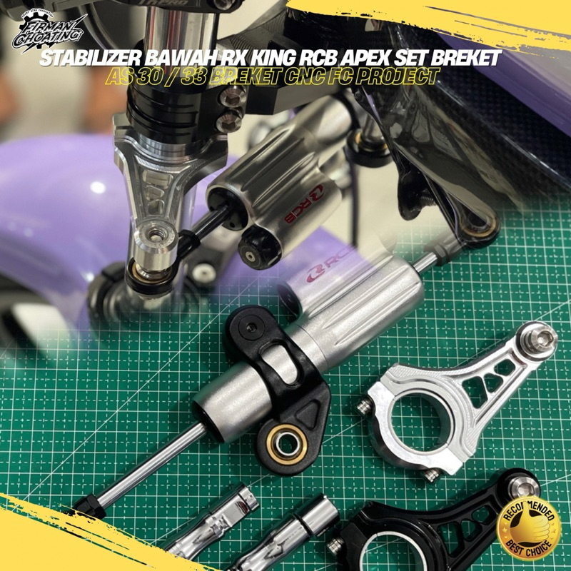 STABILIZER BAWAH RCB APEX SILVER RACING SET BREKET BAWAH CNC FC PROJECT FULLSET RX KING AS 30/33