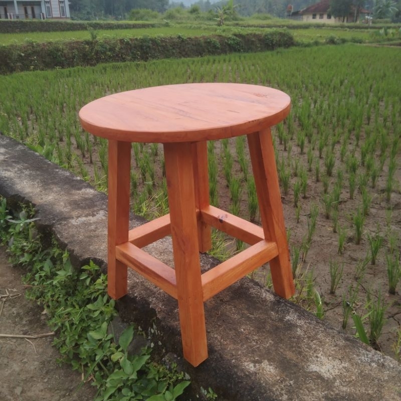 Kursi Bar Kursi Cafe Kursi warung Kursi Bakso Kursi Kayu Bulat T30cm L30cm