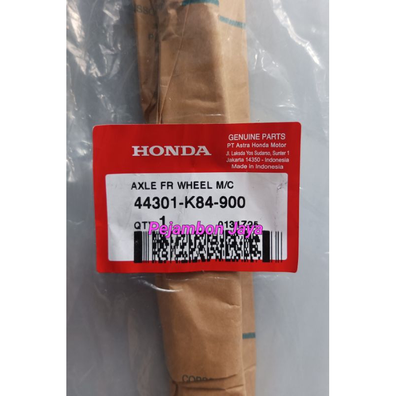 44301K84900 AXLE FR WHEEL M/C