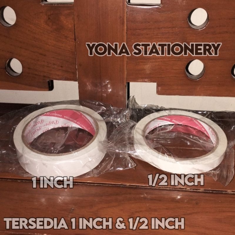 

Double Tape Paper Prins Ukuran 1 Inch & 1/2 Inch | Warna Putih