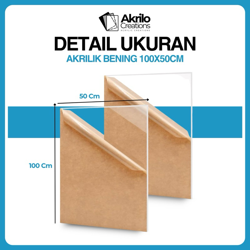 

Akrilik Lembaran 100x50 CM Acrylic Transparan 2mm 3mm 5mm 50X100CM Bahan Akrilik