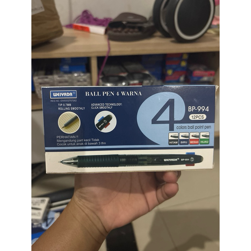 

pulpen weiyada 4 warna 1 pack 12 pcs