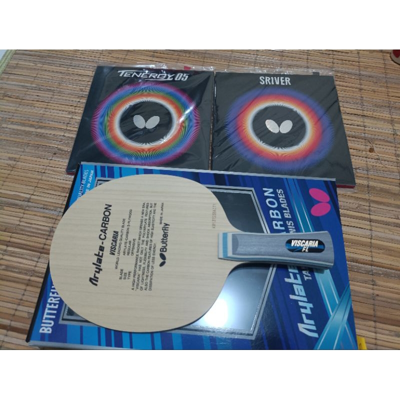 PAKET BATS TENIS MEJA BUTTERFLY VISCARIA PLUS TENERGY ORIGINAL