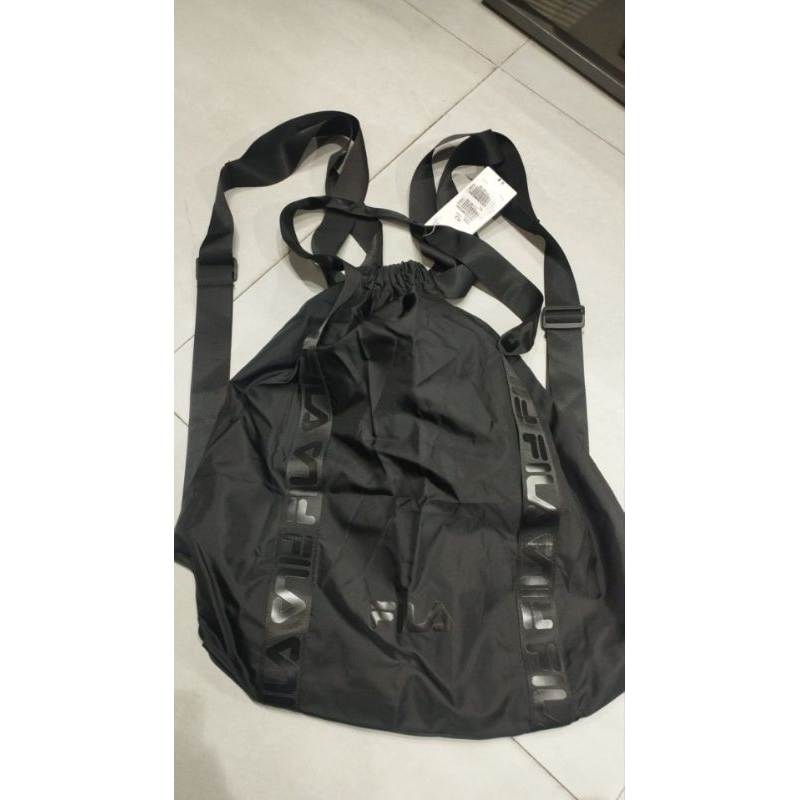 (ORIGINAL STORE)TAS TENTENG BACKPACK BY FILA FULL BLACK LAST STOCK 1 PCS