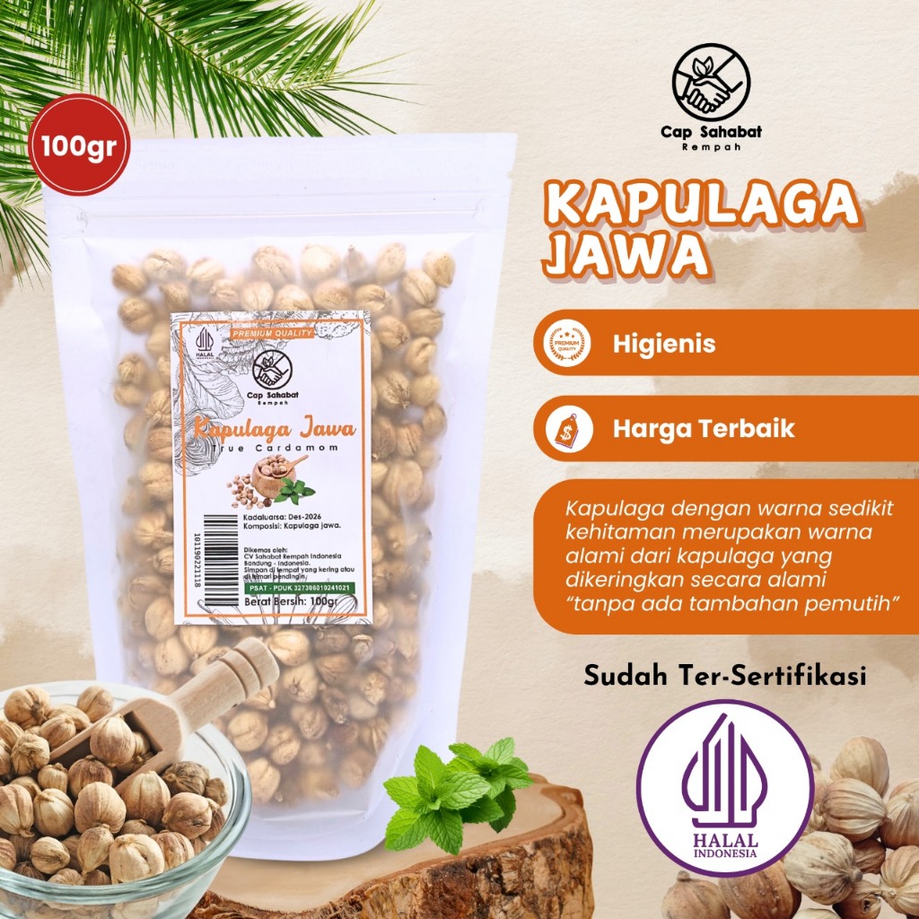 

Cap Sahabat - Kapulaga Jawa Tanpa Pemutih True Cardamom 100% PREMIUM QUALITY CAP SAHABAT