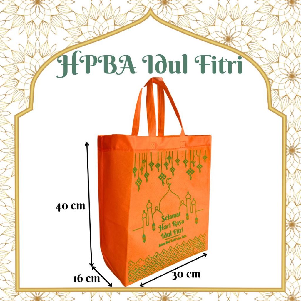 

(1 lusin) 30 x 40 x 16 Seminar Idul Fitri Kotak Bawah - Tas Idul Fitri Duduk | Tas Spunbond Model Terbaru