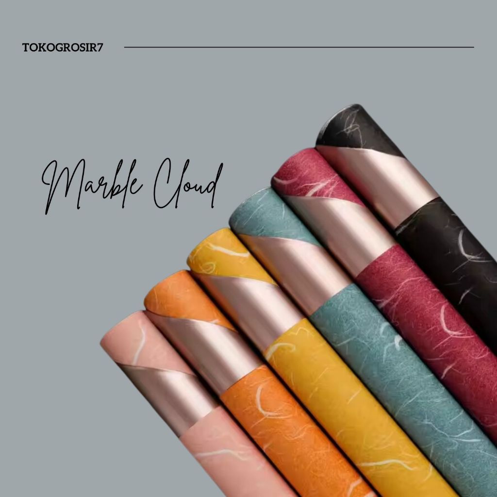 

KERTAS BUKET BUNGA PEMBUKUS HADIAH MOTIF CLOUD MARBLE FLOWER WRAPPING CELLOPHANE