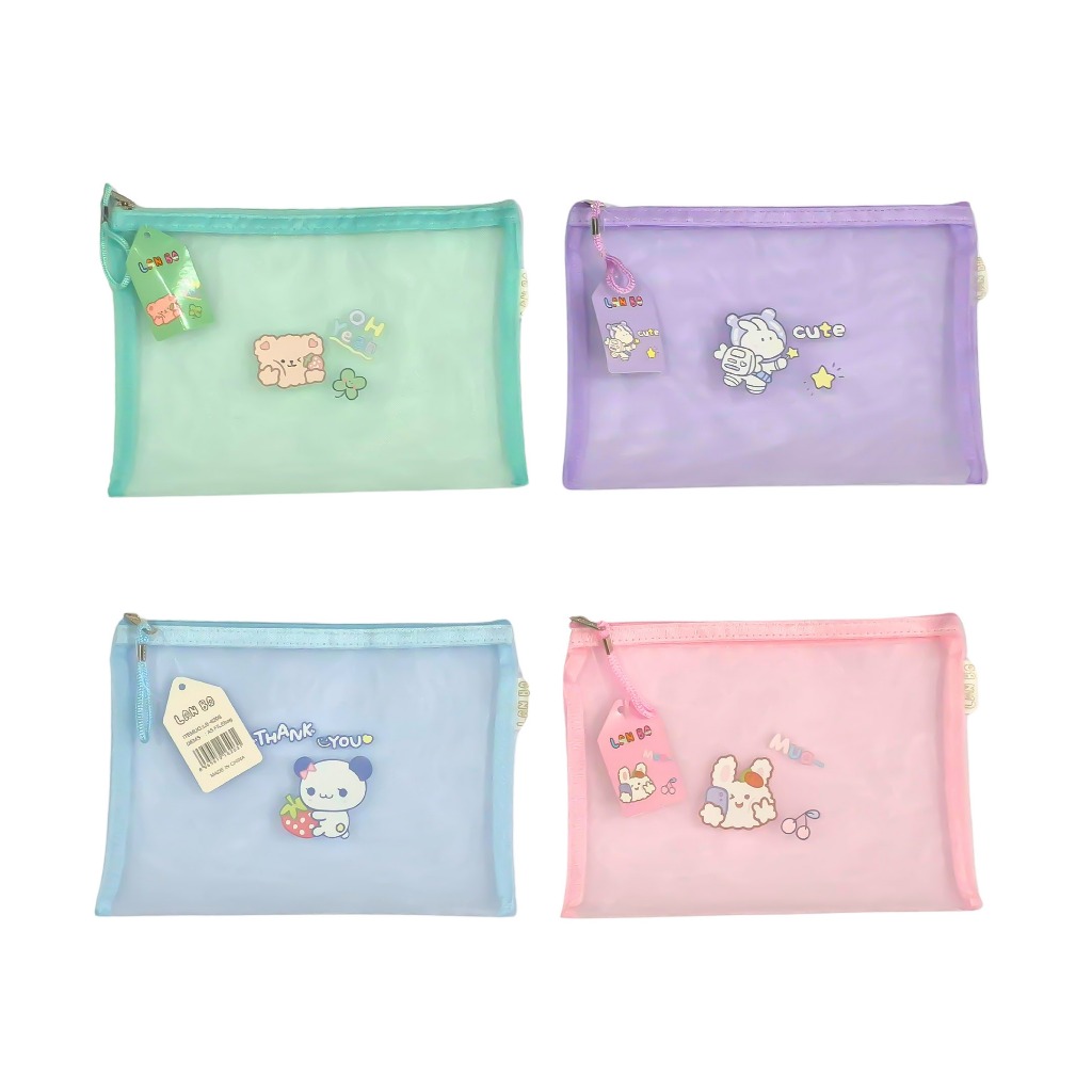 

ZIPPER BAG NYLON MESH LANBO A5 ( 17 X 24 CM )