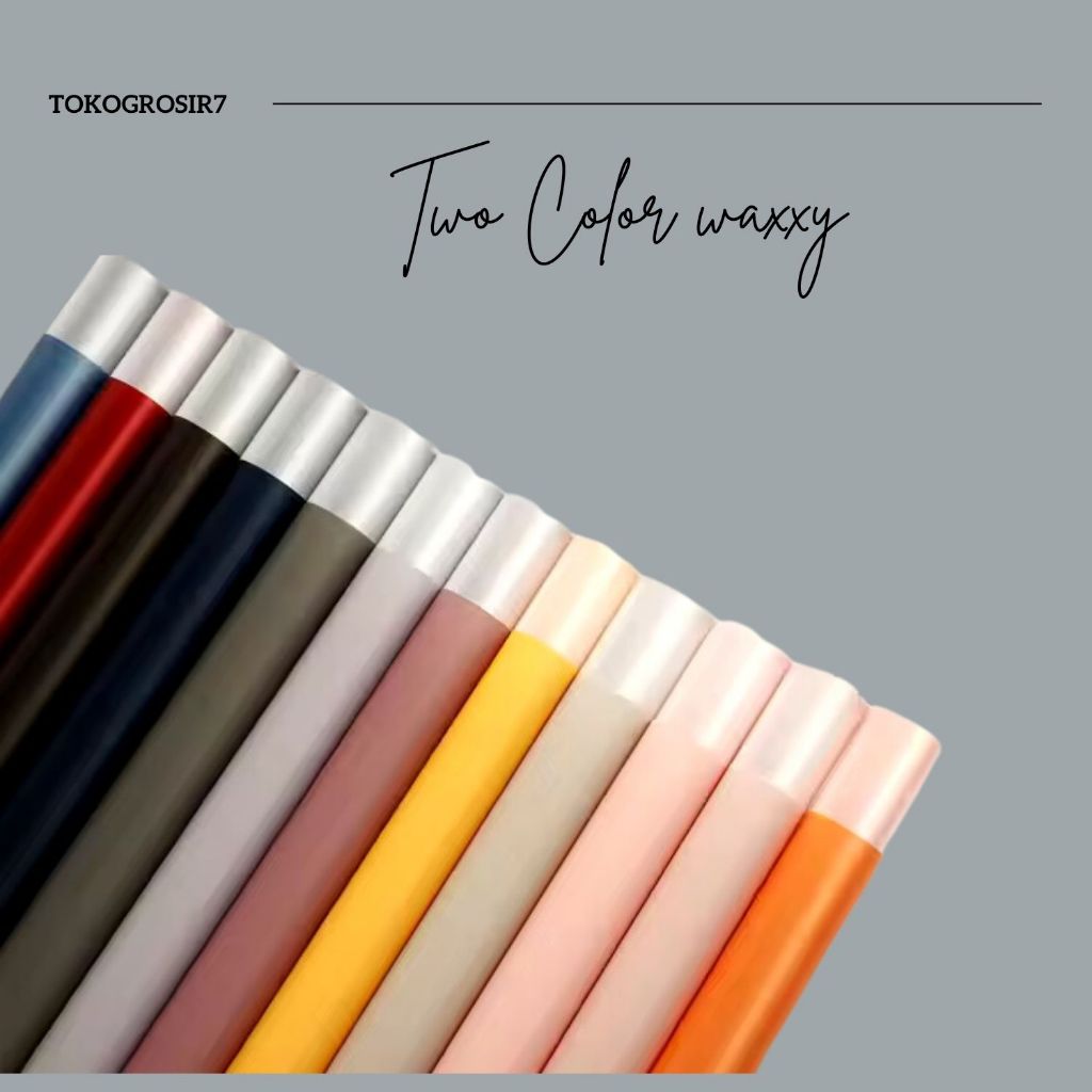 

KERTAS DUA WARNA TWO COLOR WAXXY WRAPPING PAPER CELLOPHANE KERTAS BUKET BUNGA HAND BOUQUET PREMIUM